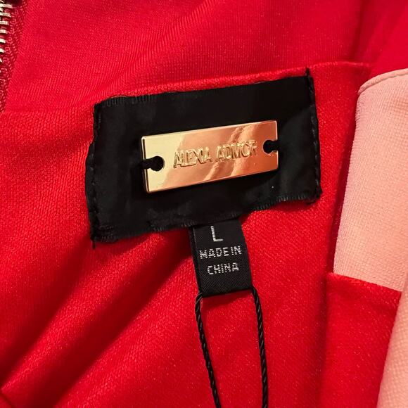 Alexia Admore Women's Short Sleeveless Colorblocking Dress Red Pink Sz L - Picture 5 of 9